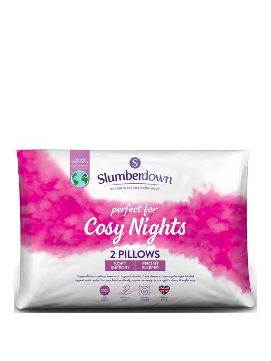 front image of slumberdown-cosy-nights-soft-pilow-2-pack