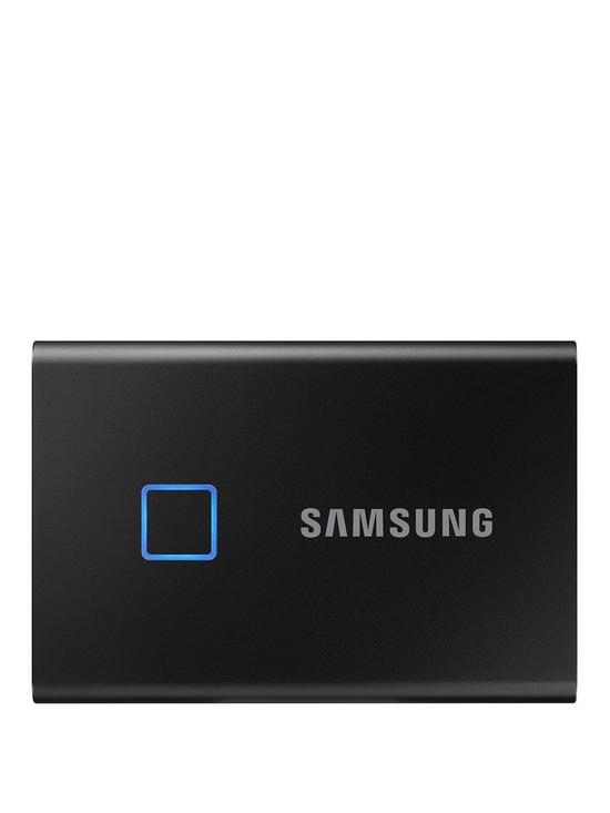 front image of samsung-t7-touch-external-ssd-1tb-mu-pc1t0kww