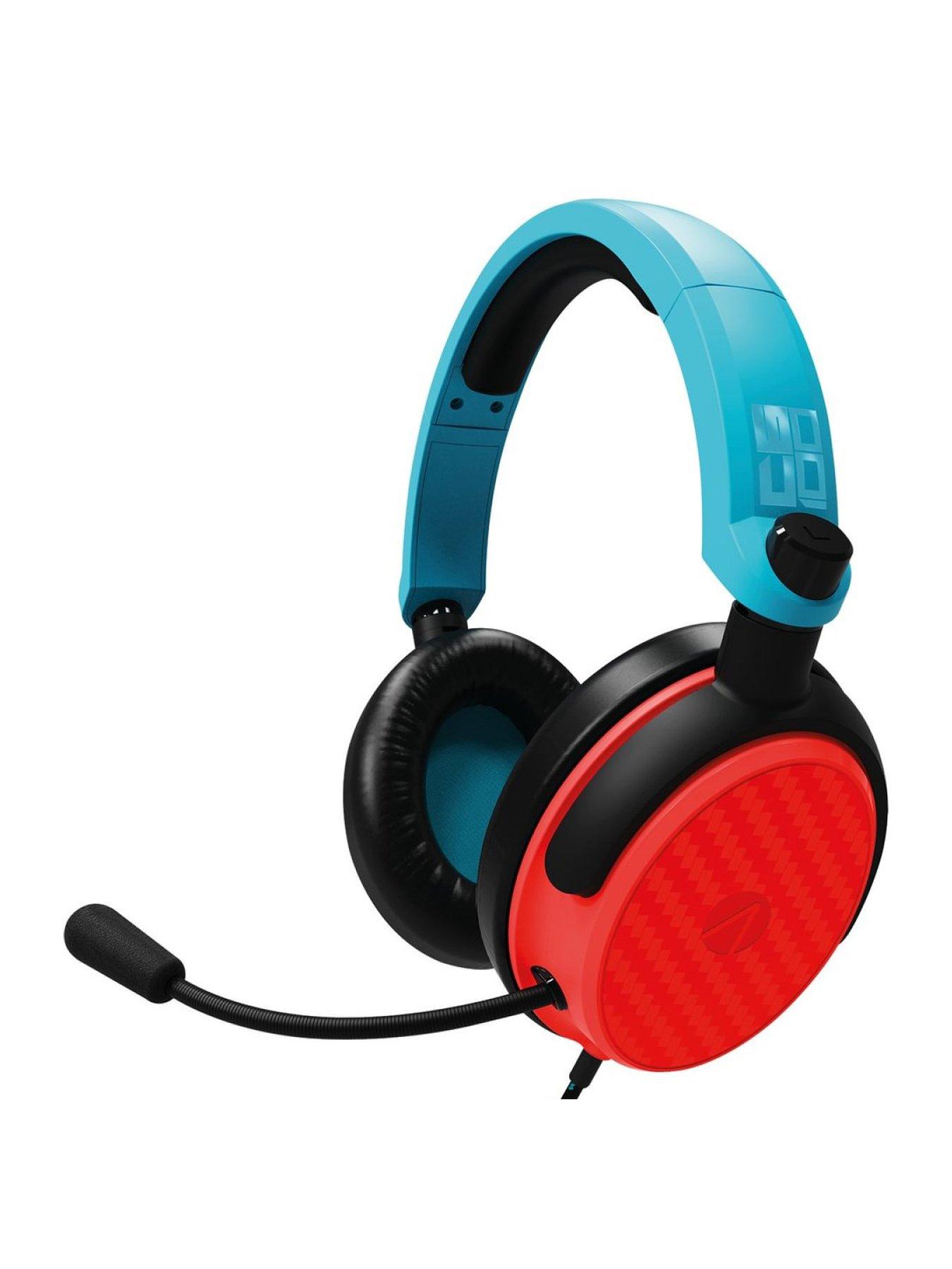 undefined C6-100 Gaming Headset for Switch, XBOX, PS4/PS5, PC - Neon Red/Blue