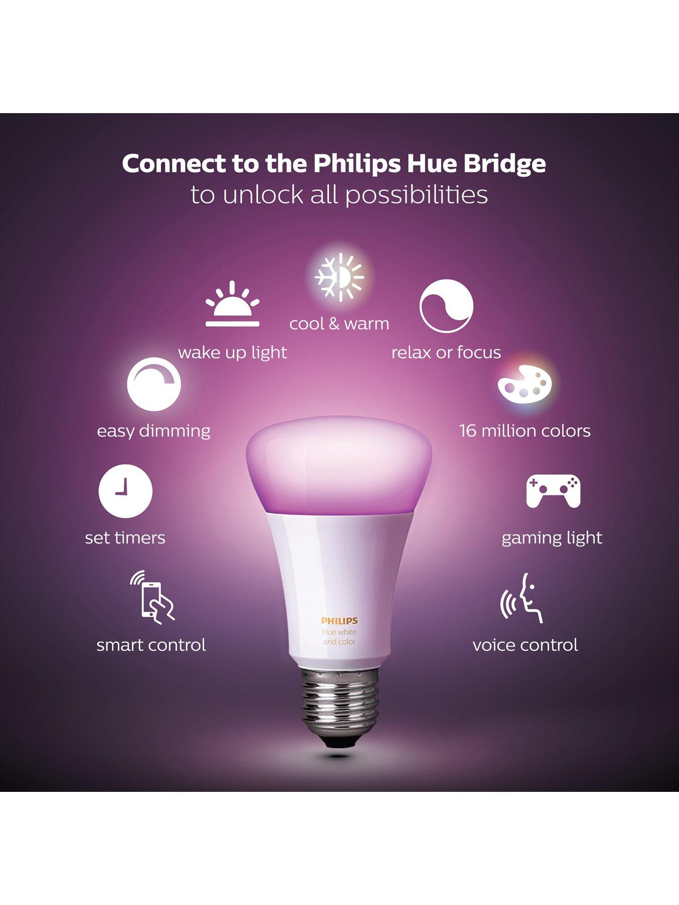 stillFront image of philips-hue-hue-white-amp-colour-ambiance-smart-bulb-2-pack-e27-starter-kit