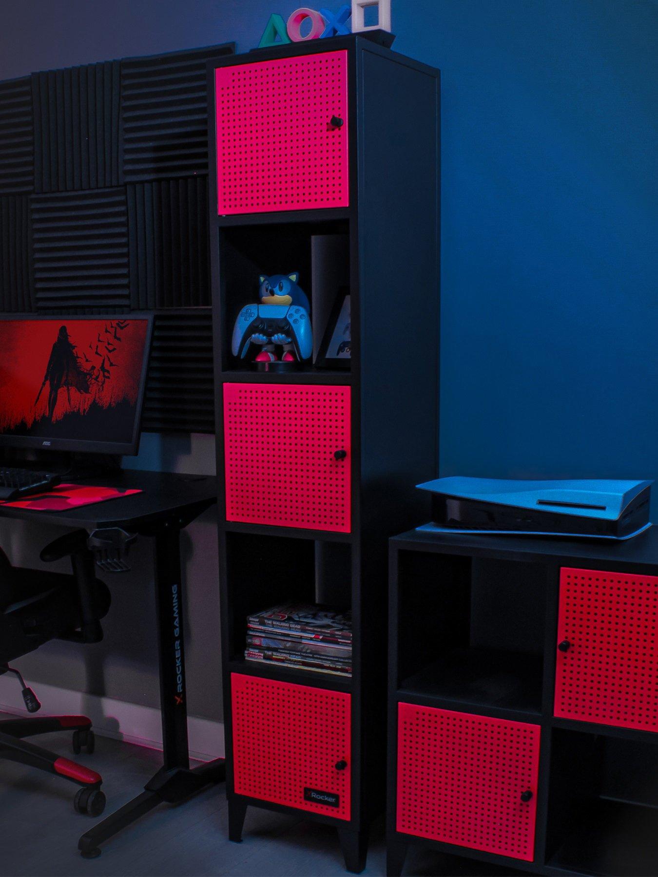 Black desk with on sale cube storage