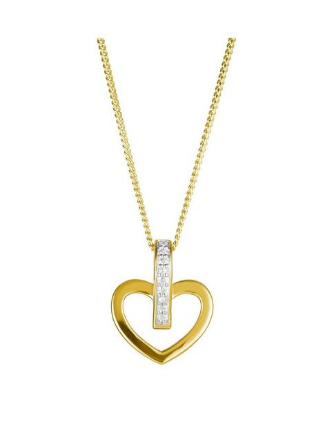 the-love-silver-collection-gold-plated-and-cubic-zirconia-heart-pendant