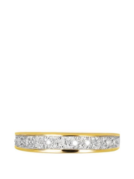 stillFront image of love-diamond-9ct-yellow-gold-010ct-diamond-half-eternity-ring