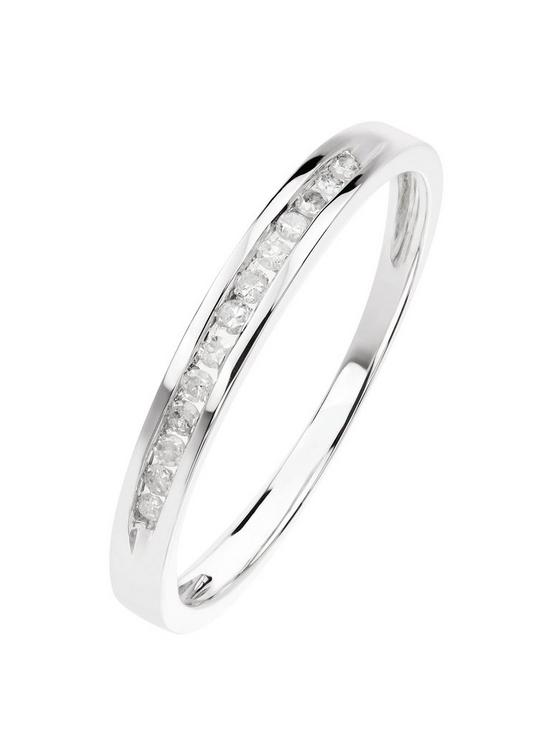 front image of love-diamond-9ct-white-gold-010ct-diamond-channel-set-half-eternity-ring