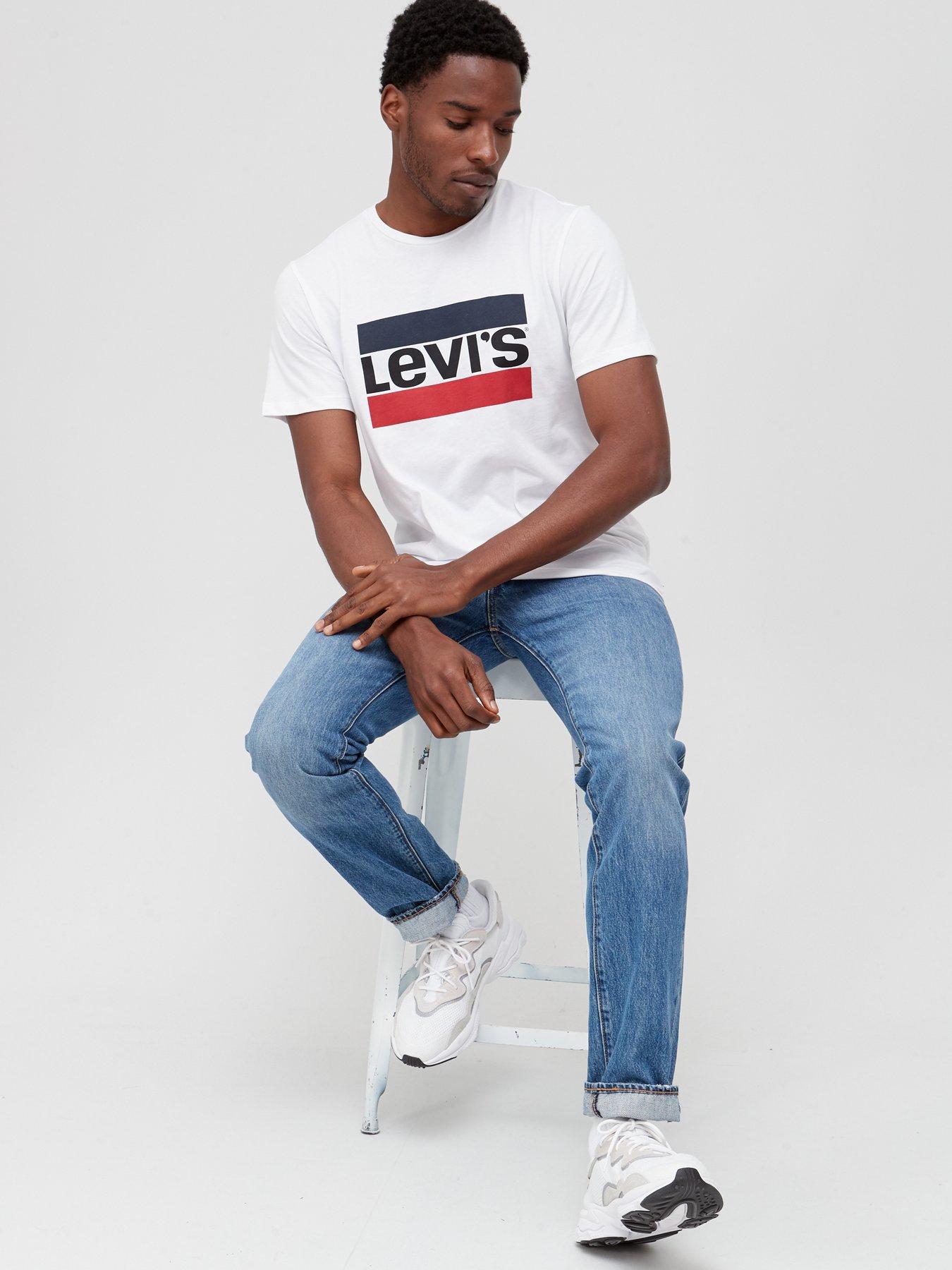 Levi's white t shirt hot sale mens