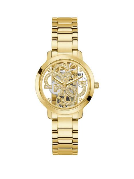 guess-guess-quattro-clear-stainless-steel-ladies-watch