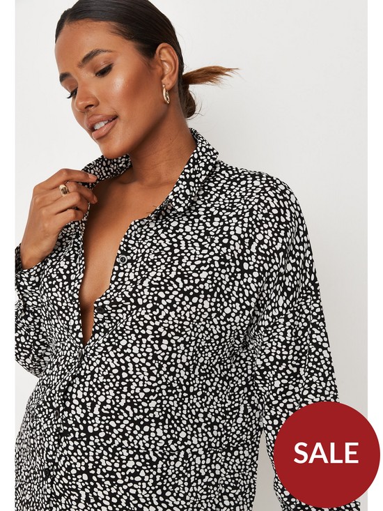 outfit image of missguided-oversized-dip-back-shirt-dress-dalmatian