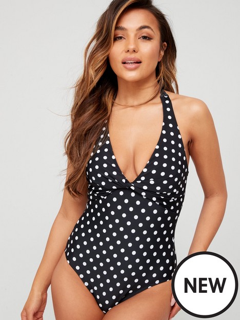 v-by-very-halter-neck-shape-enhancing-swimsuit-polka-dot
