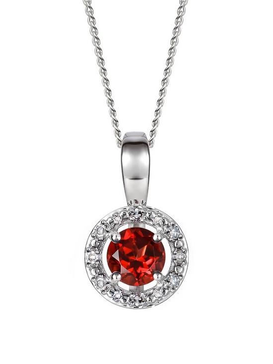 front image of love-gem-sterling-silver-birthstone-pendant-necklace