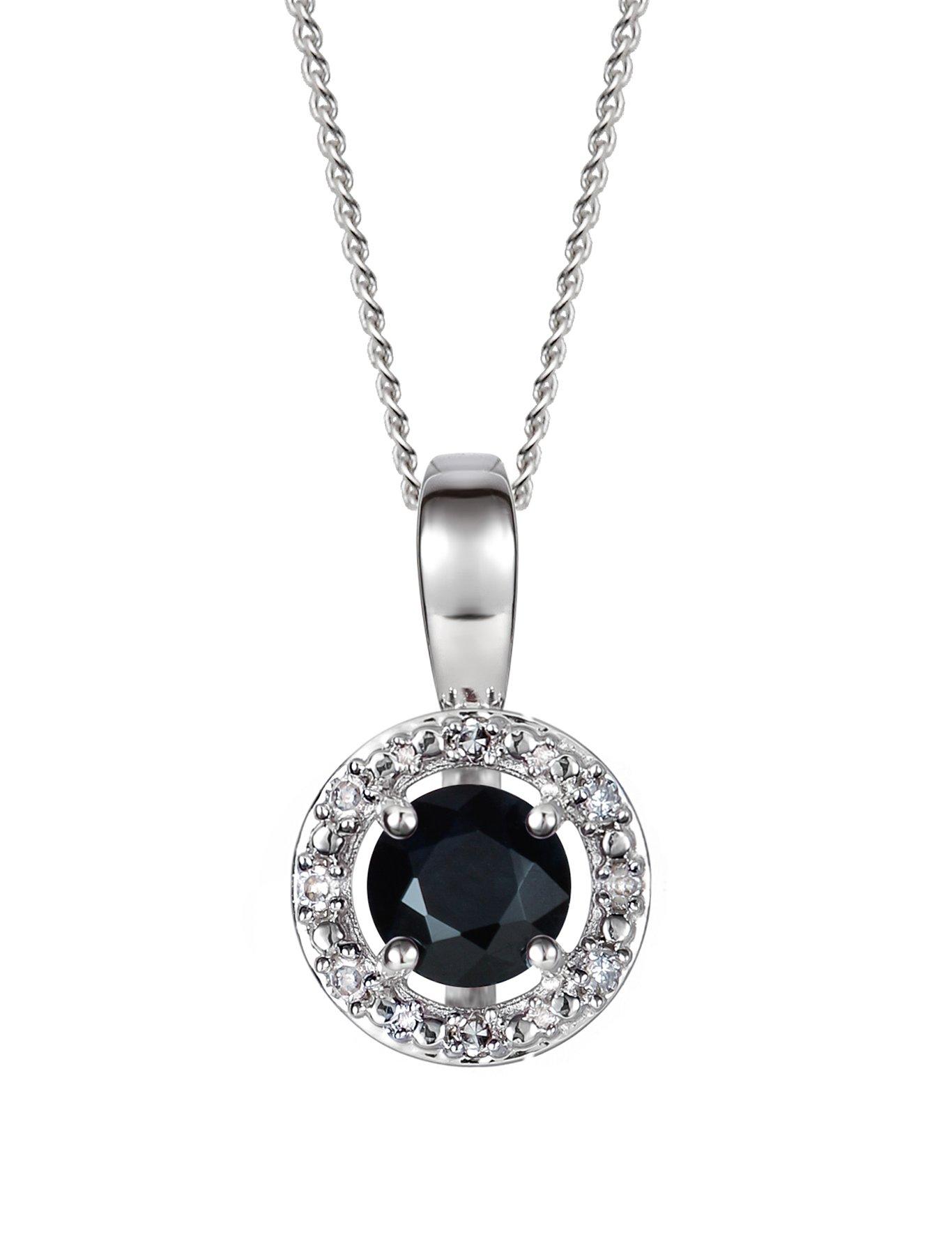 undefined Sterling Silver Birthstone Pendant Necklace