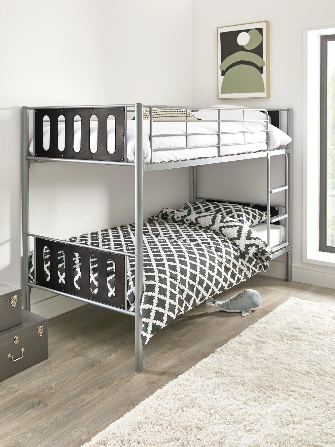  image of very-home-cyber-metalnbspbunk-bed-can-be-split-into-2nbspbeds-with-mattress-options-buy-amp-save