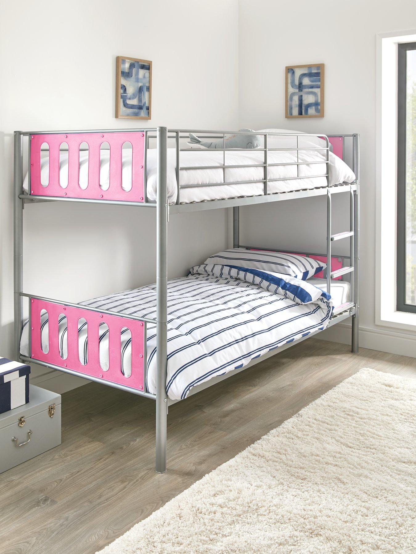 Pink crushed deals velvet bunk beds