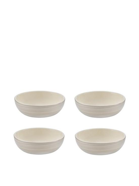front image of harmony-spinwash-grey-4-piece-pasta-bowl-set