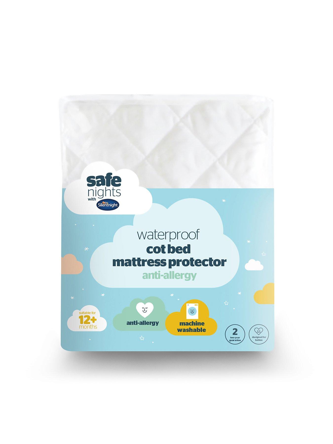 Silentnight Safe Nights Waterproof Anti Allergy Cot Bed Mattress Protector - 140cm x 70cm