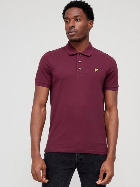 lyle-scott-plain-polo-shirt-burgundy