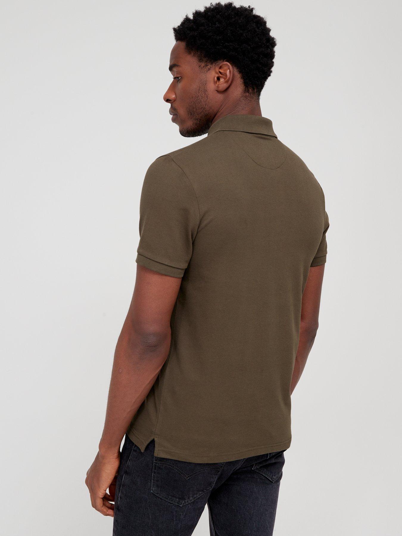  image of lyle-scott-plain-polo-shirt-dark-green