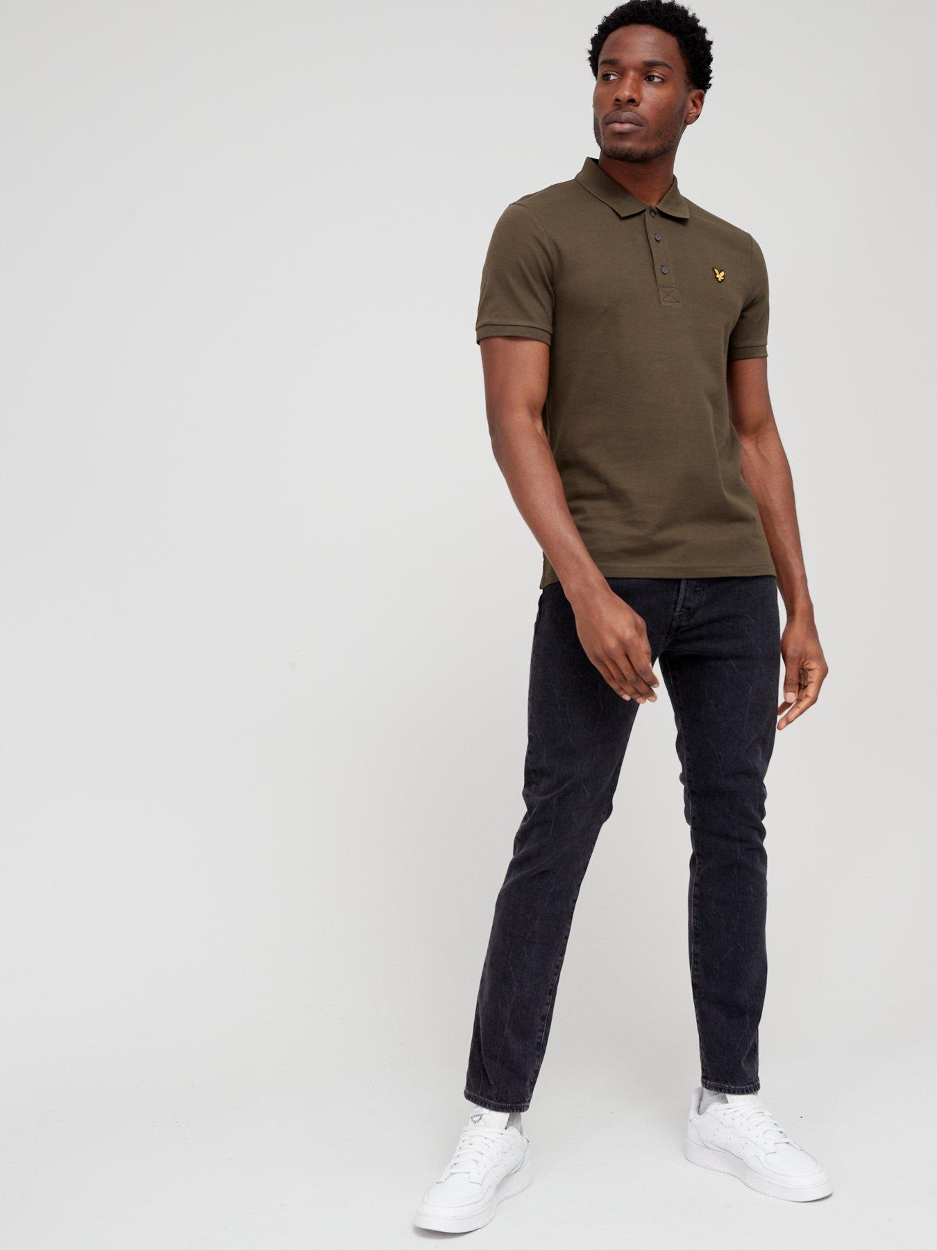  image of lyle-scott-plain-polo-shirt-dark-green