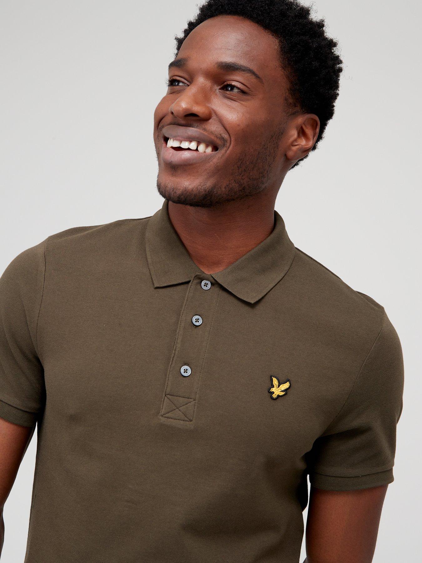  image of lyle-scott-plain-polo-shirt-dark-green