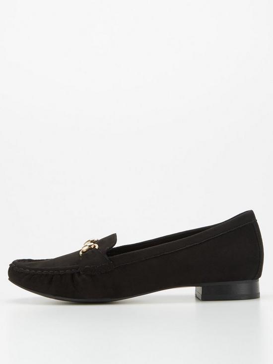 front image of v-by-very-comfort-metal-trim-loafer-black
