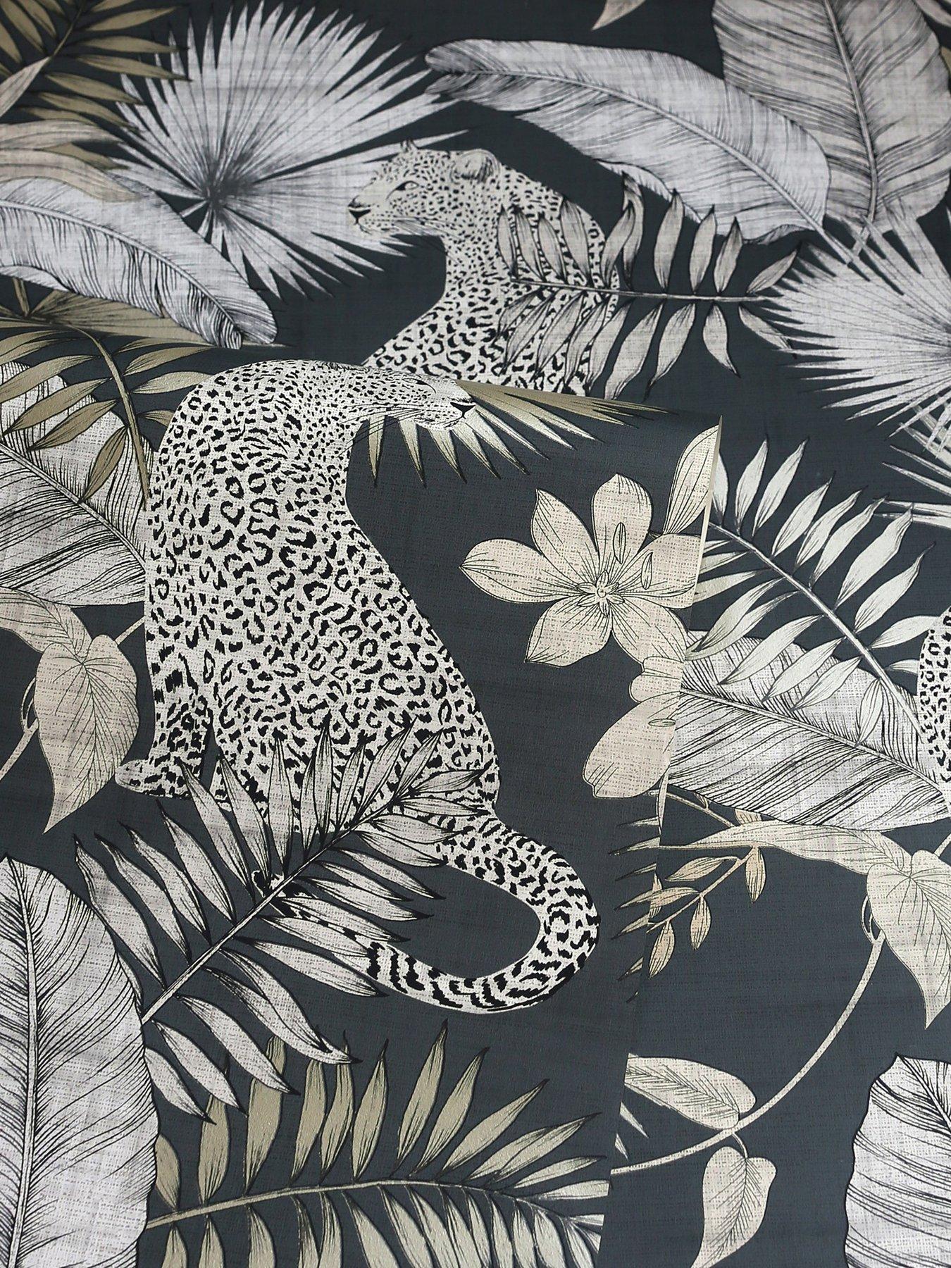  image of arthouse-tropical-leopard-neutral-wallpaper
