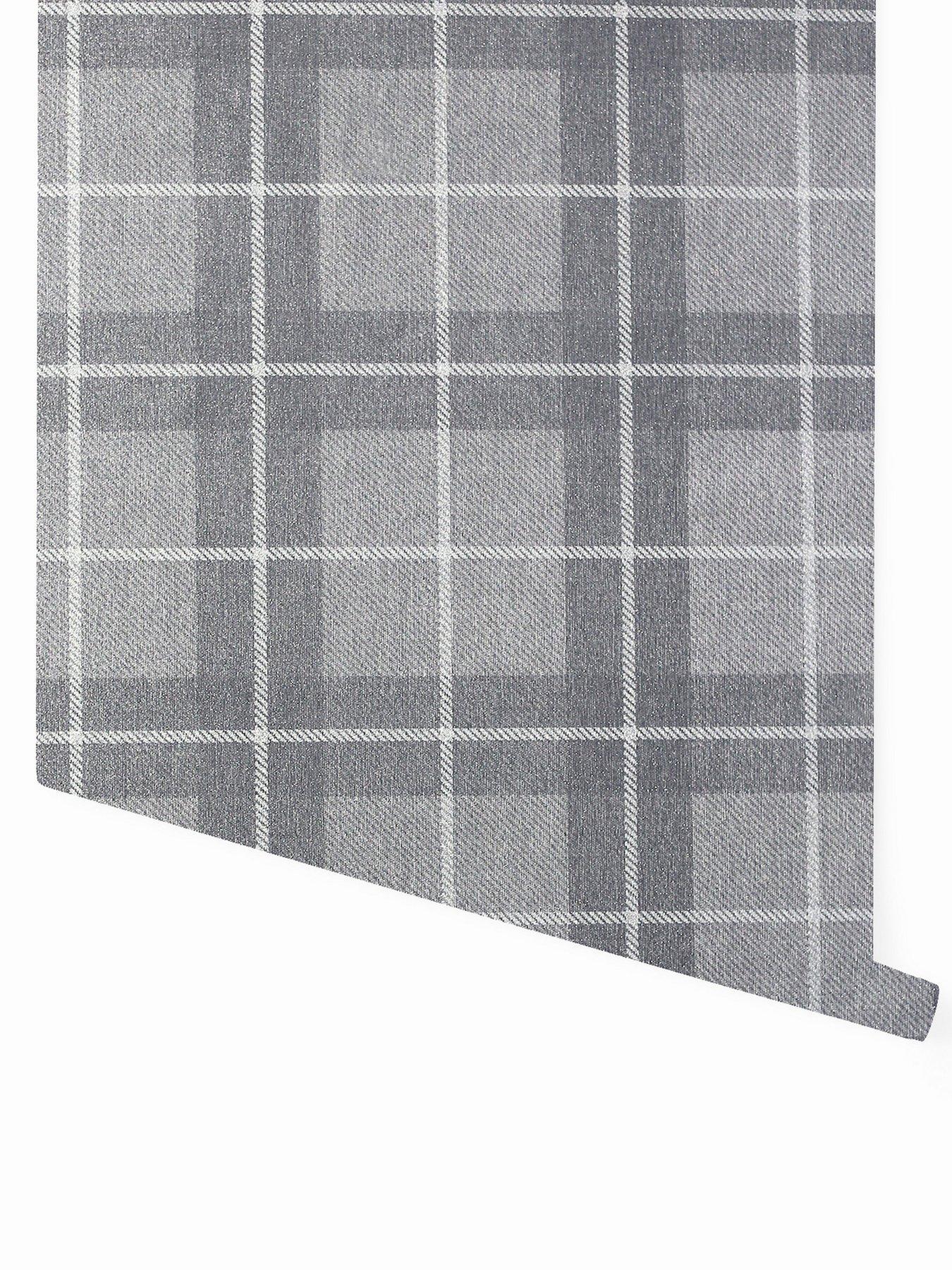  image of arthouse-heritage-check-grey-and-silver-wallpaper