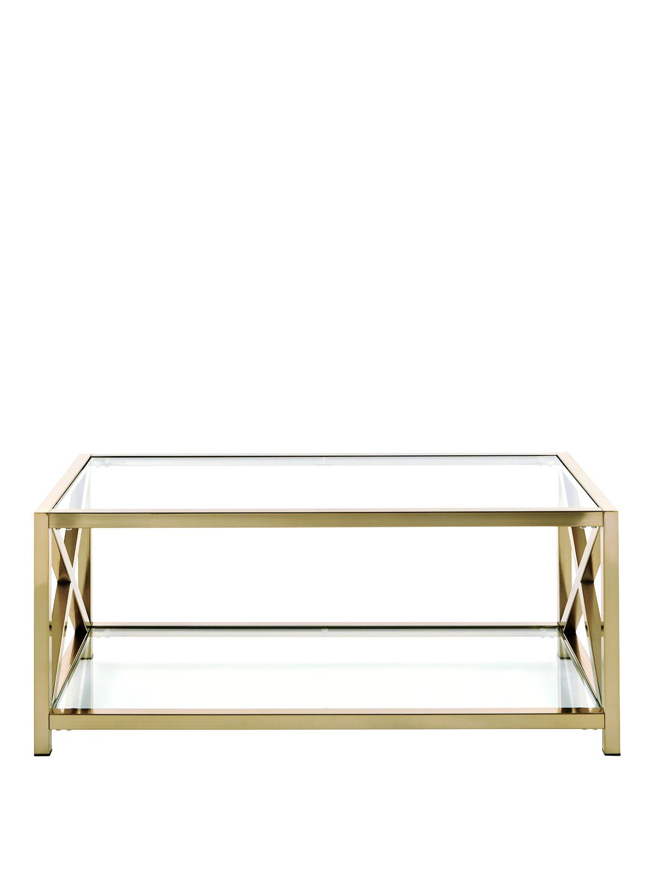 Very Home Christie Glass Top Coffee Table Brass