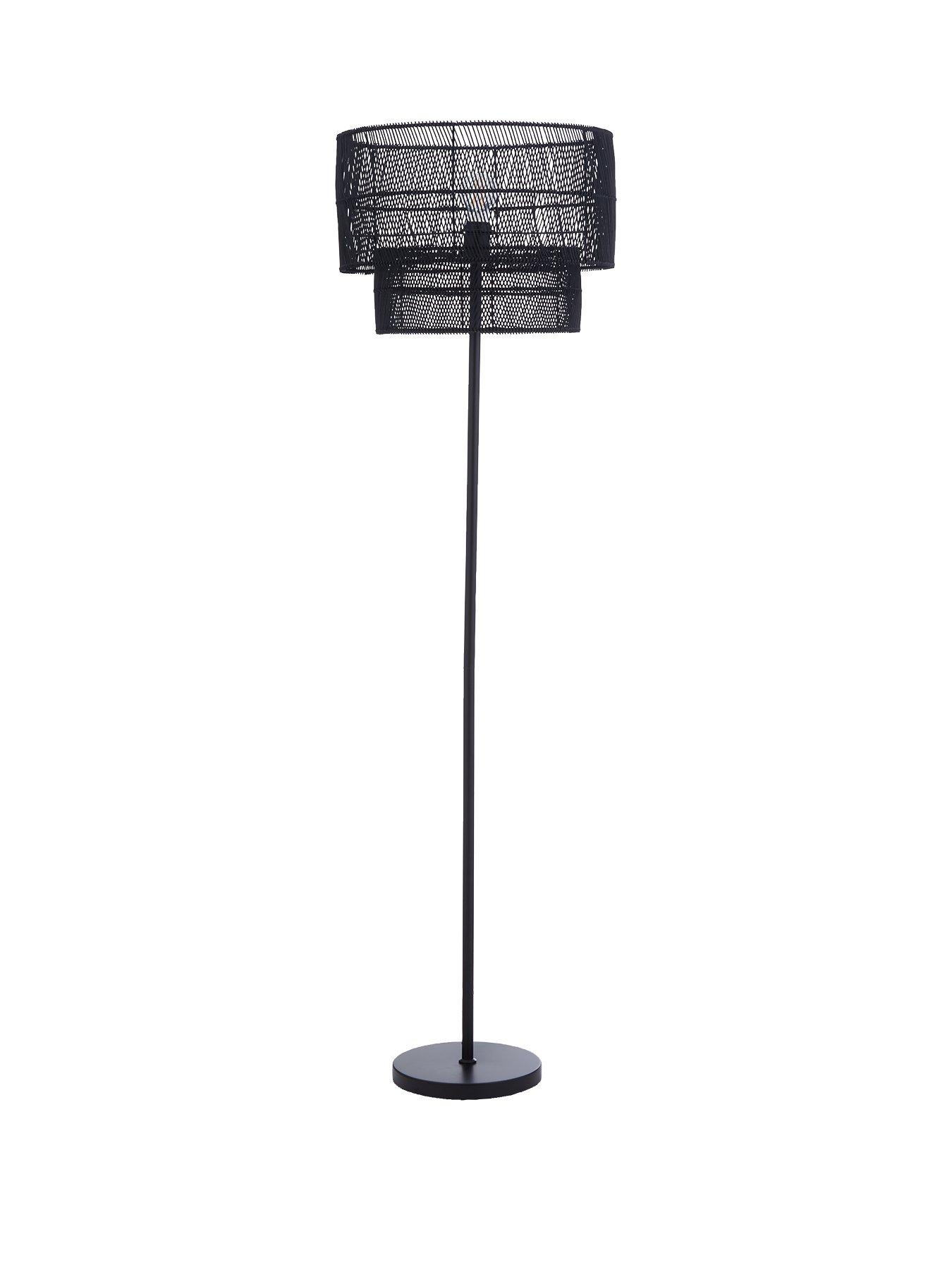 Tiered fringe online floor lamp