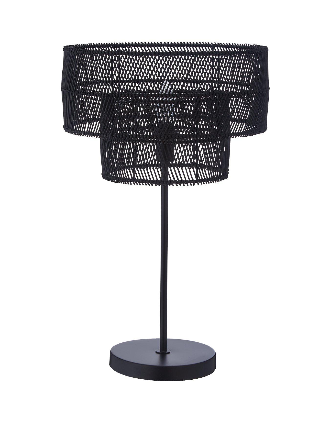 Image 1 of 1 of The Very Collection Amira 2 Tier Rattan Table Lamp