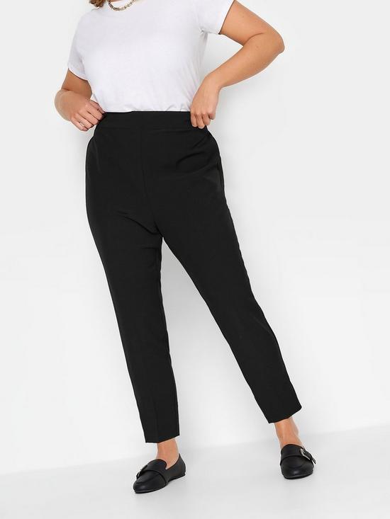 front image of yours-tapered-28-pablo-trouser-black