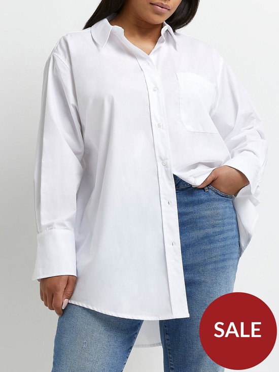 front image of ri-plus-mixed-stripe-shirt-white