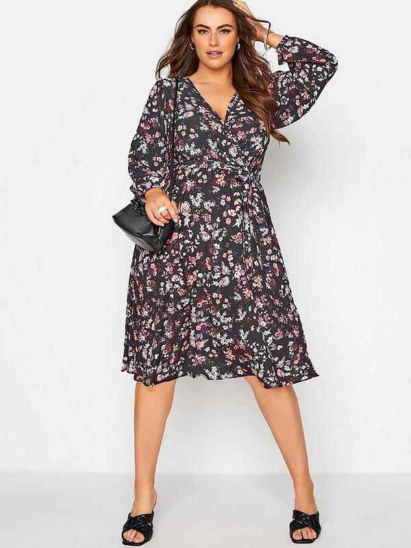 Yours Ditsy Floral Wrap Dress ...