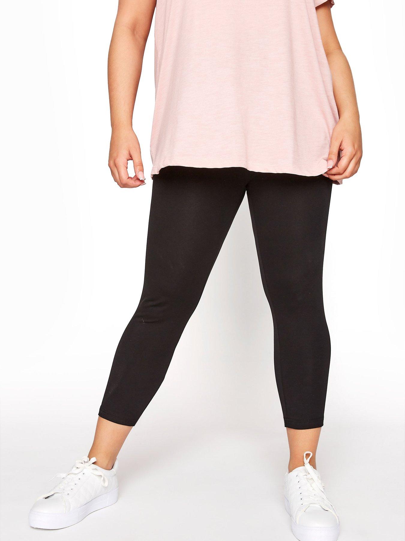 undefined Cotton Elastane Crop Legging. Black