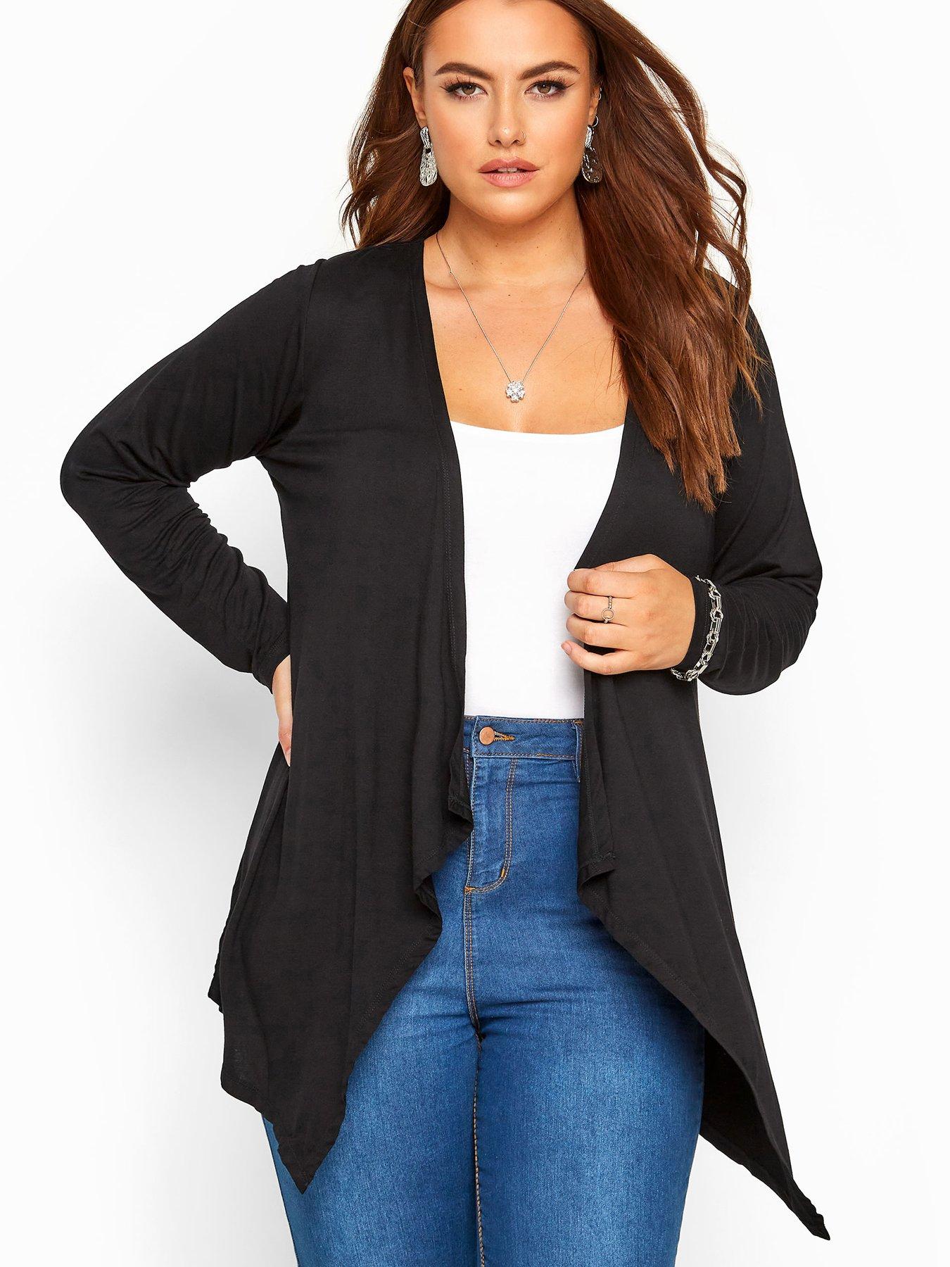 undefined Waterfall Cardigan - Black