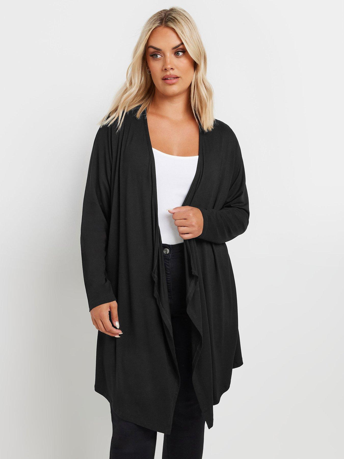 Image 1 of 4 of Yours Waterfall Cardigan -&nbsp;Black