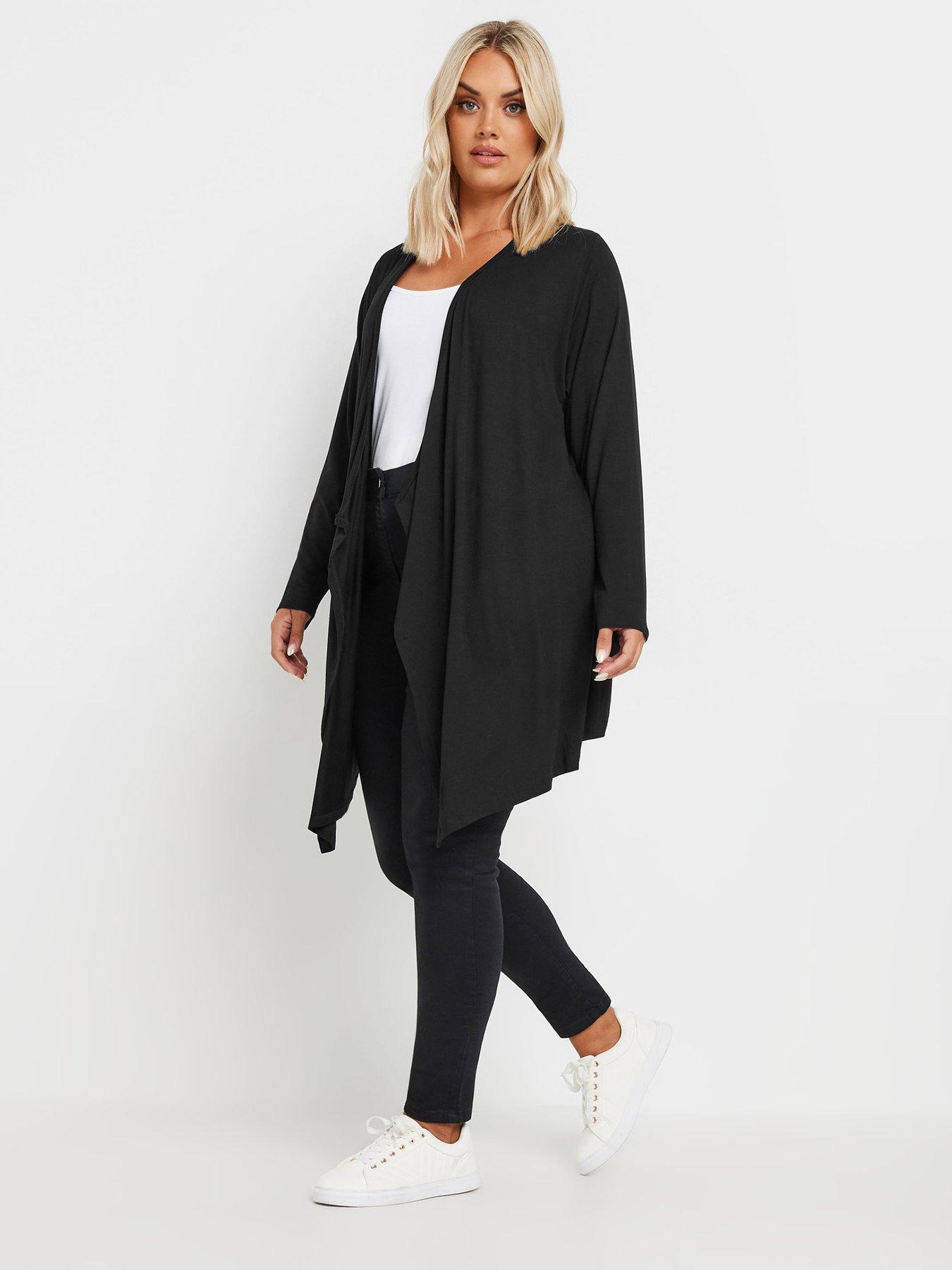 Image 3 of 4 of Yours Waterfall Cardigan -&nbsp;Black