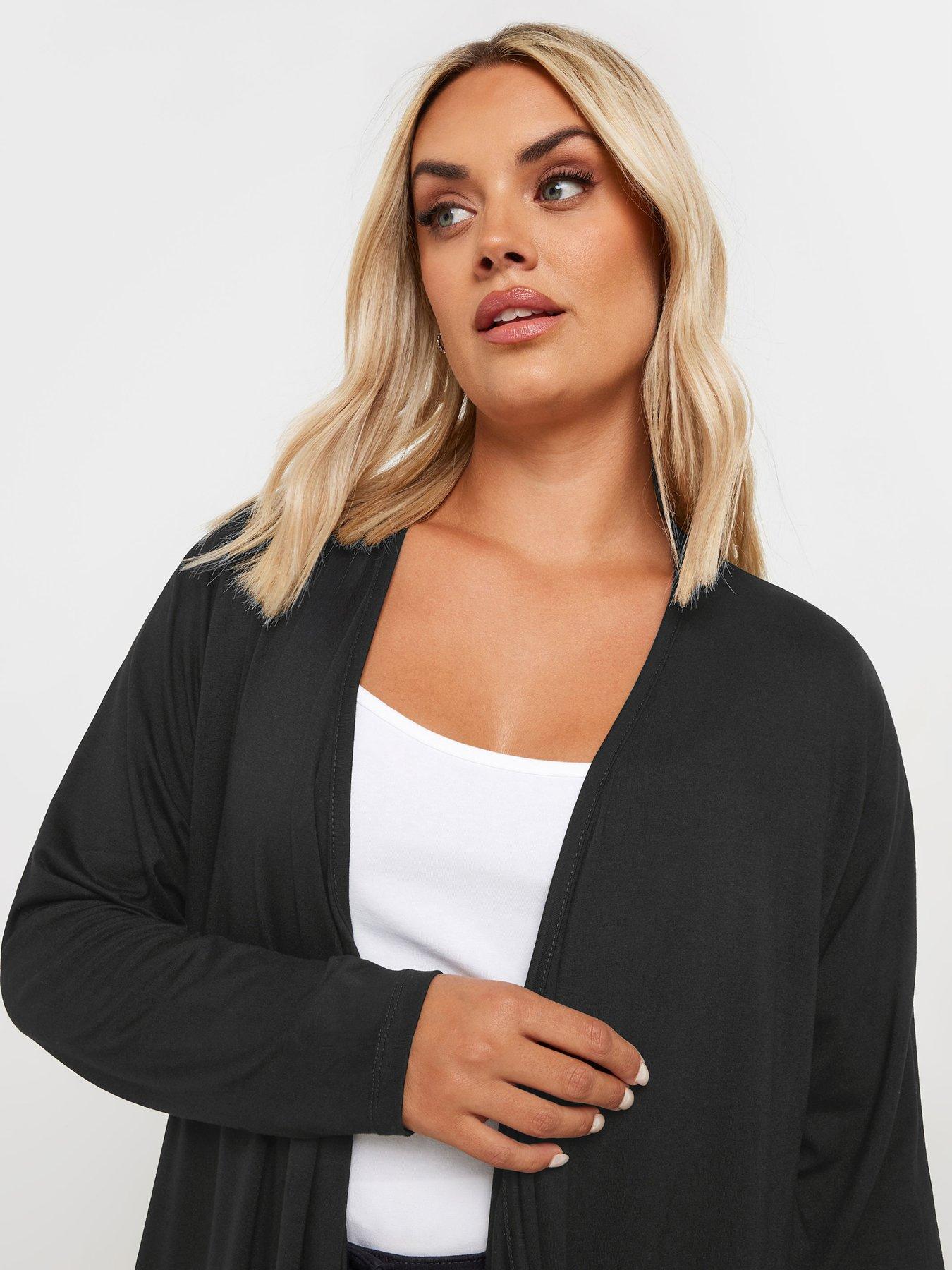 Image 4 of 4 of Yours Waterfall Cardigan -&nbsp;Black