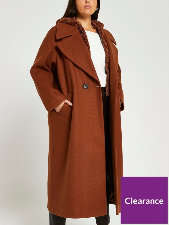 front image of ri-plus-hooded-dusternbspcoat-brown