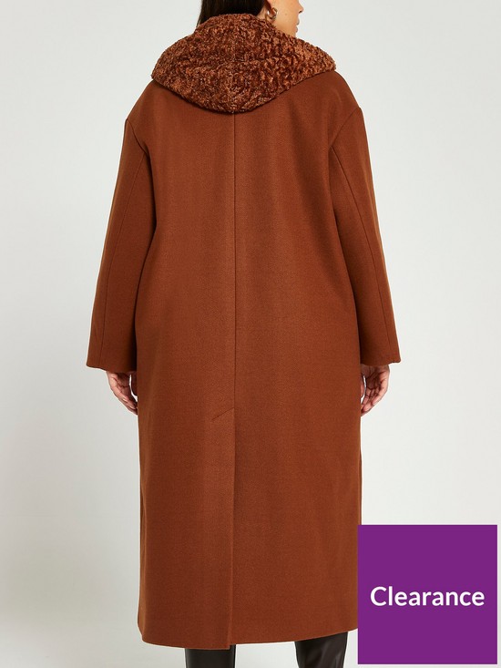 stillFront image of ri-plus-hooded-dusternbspcoat-brown