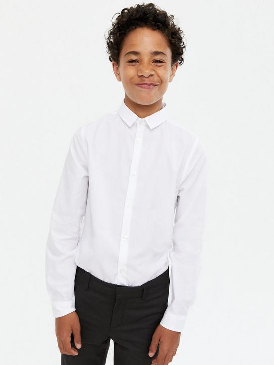 front image of new-look-915-boysnbsppoplin-long-sleeve-shirt-white