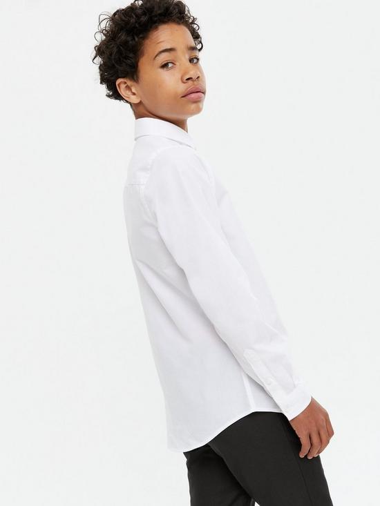 stillFront image of new-look-915-boysnbsppoplin-long-sleeve-shirt-white