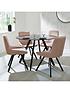  image of very-home-triplo-110nbspcm-roundnbspdining-table-4-swivelnbspchairs-pinkblack