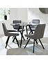  image of very-home-triplo-110-cm-round-dining-table-4-swivel-chairs-greyblack