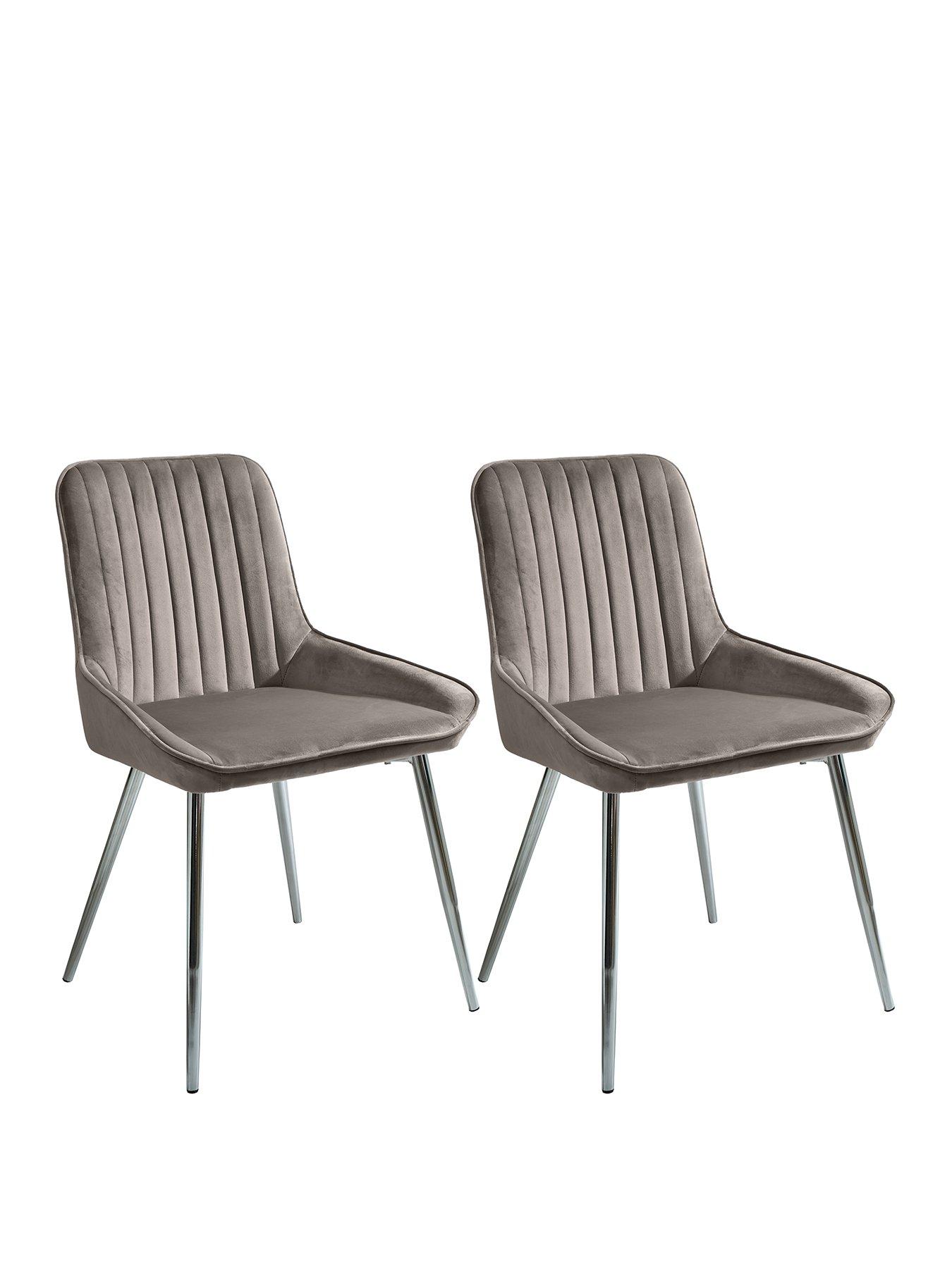  image of very-home-pair-of-alisha-standard-chrome-leggednbspdining-chairs-greychrome