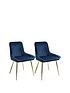  image of very-home-pair-of-alisha-standard-brass-leggednbspdining-chairs-bluebrass