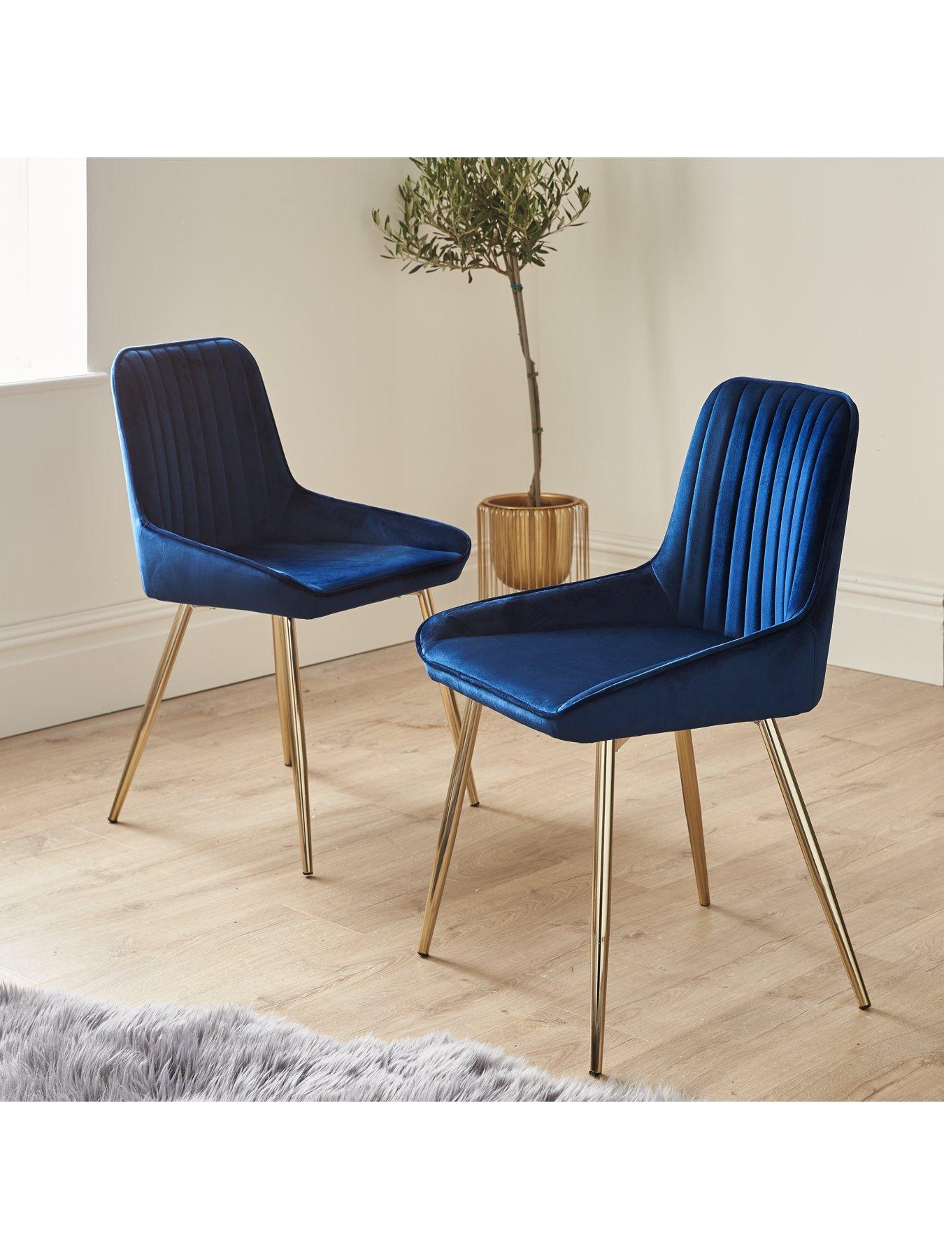  image of very-home-pair-of-alisha-standard-brass-leggednbspdining-chairs-bluebrass