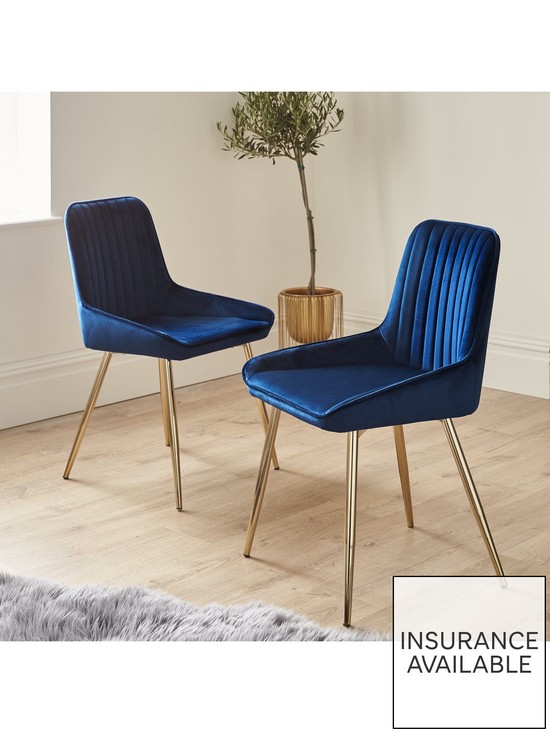 stillFront image of very-home-pair-of-alisha-standard-brass-leggednbspdining-chairs-bluebrass