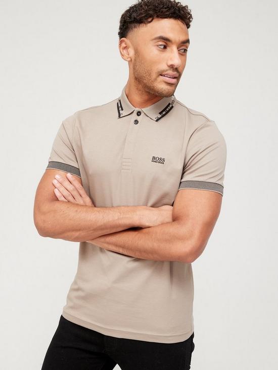 front image of boss-golf-paddy-1-polo-top-green