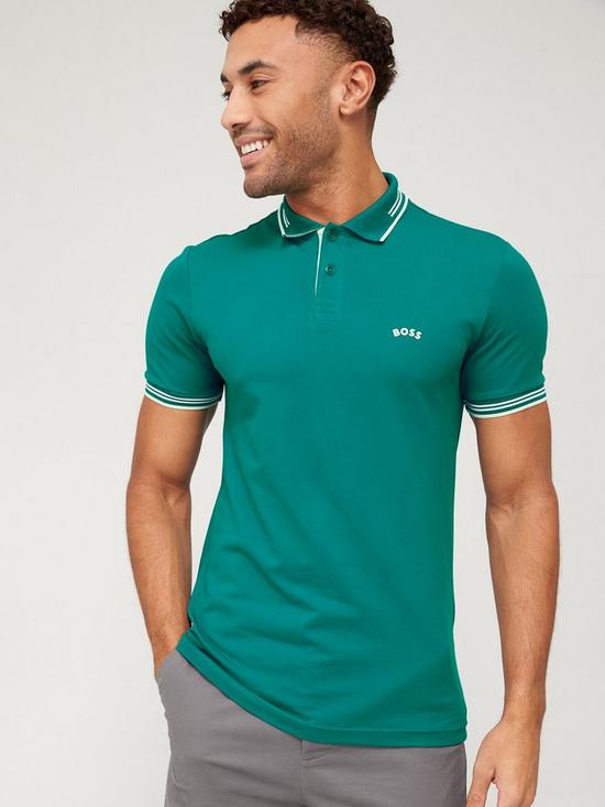 front image of boss-golf-piro-polo-green
