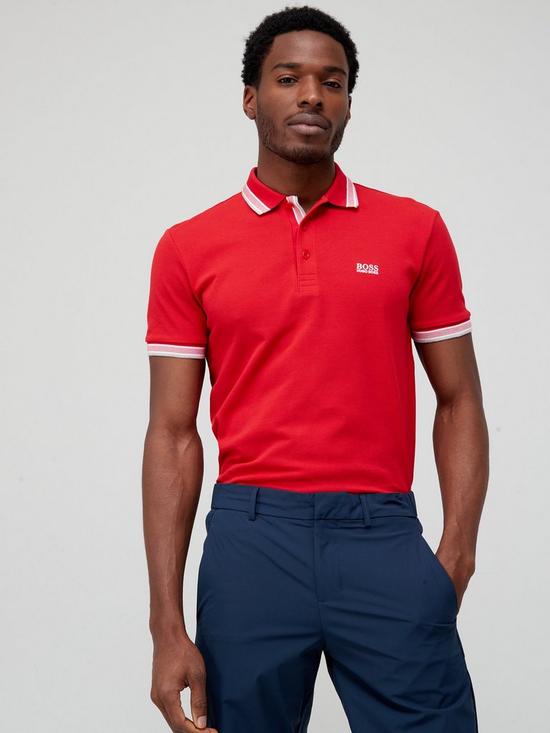 front image of boss-hugo-boss-golf-paddy-polo-red