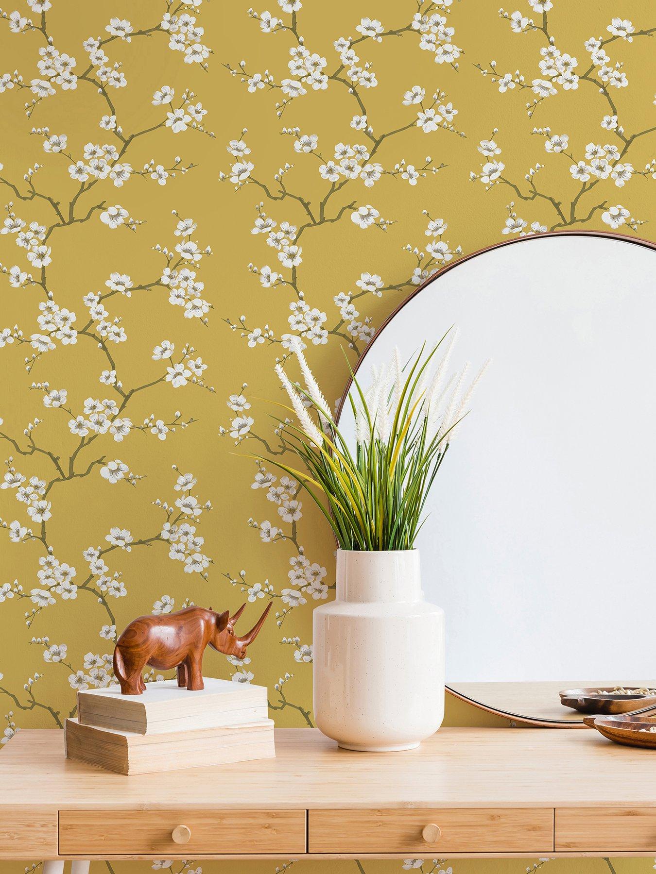 fresco-nbspapple-blossom-ochre-wallpaper